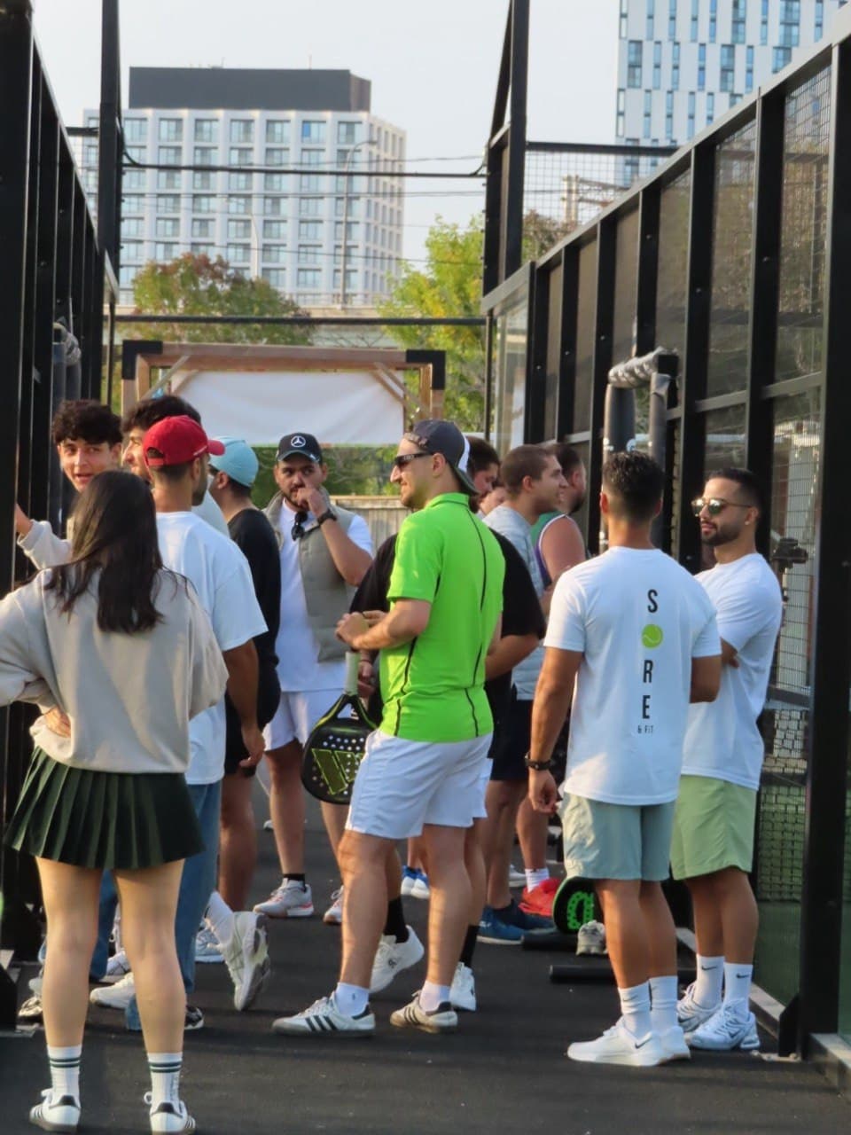 Crowd between the padel courts at a Courtside Society fixture